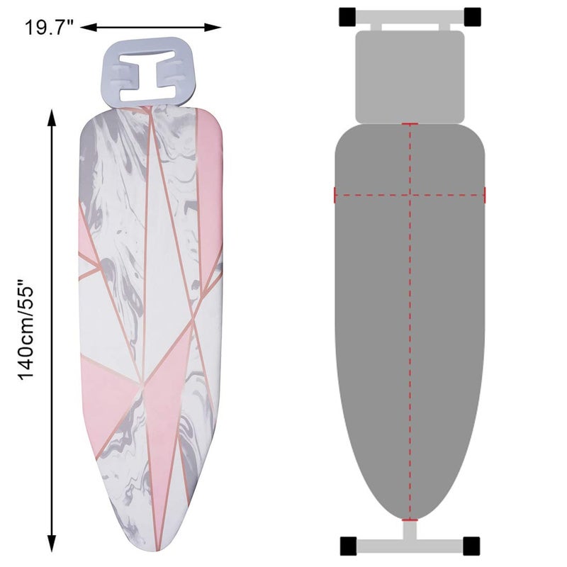 Eopocdor Ironing Board Cover and Pad Extra Thick Padding 19 X 50 Inch Fits Large and Standard Boards, Pads Resist Scorching and Staining, Elastic Edge Covers, No Fasteners Needed (2) - Image 2